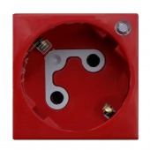 EFAPEL Розетка 2к+З с ключом и сигнальной лампой (45х45), красная